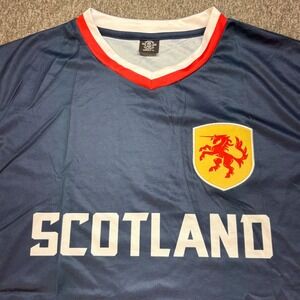 Scotland Rose Crest Soccer Jersey Adult L Short Sleeve Blue Red White Kilt Lion